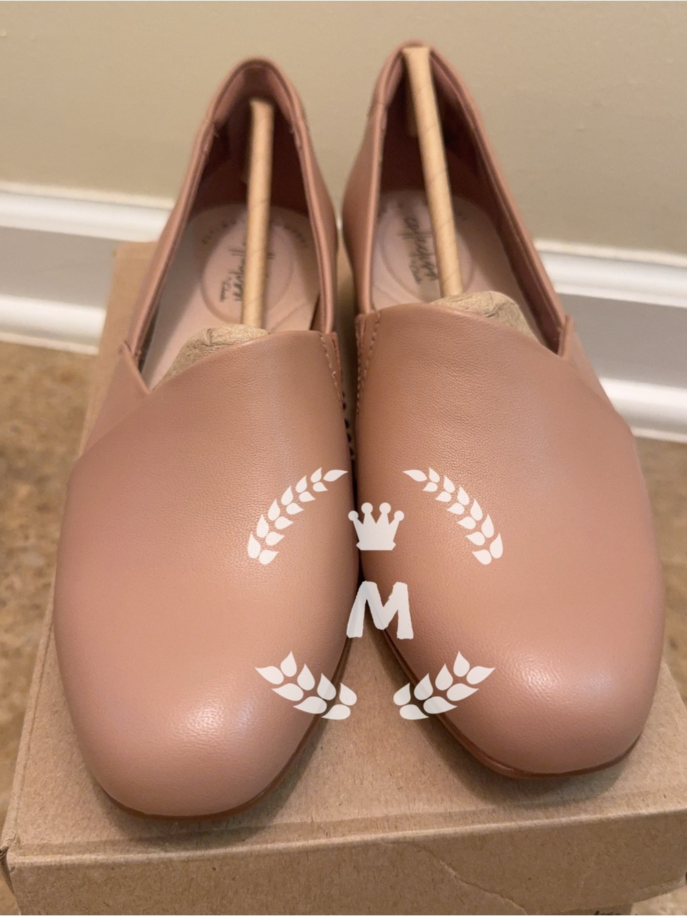 CLARKS JULIET PALM SLIP-ON PRALINE LEATHER Cuir Praline Juliet Palm Size:6.5 - Picture 5 of 9